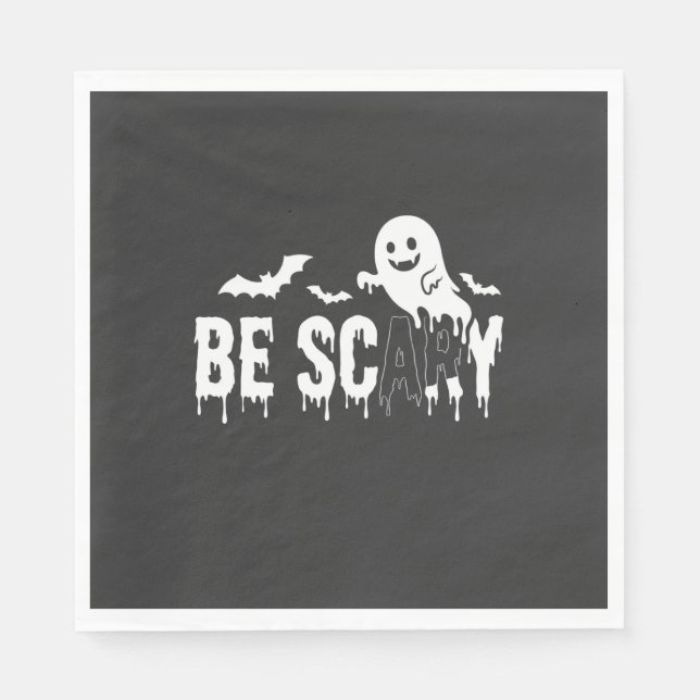 Guardanapo De Papel Desenho de Morcego Fantasma de Halloween Assustado (Frente)