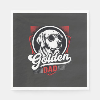 Guardanapo De Papel Desenho de Óculos de Sol Golden Dad Golden Retriev