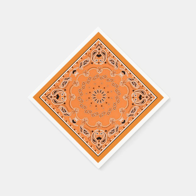 Guardanapo De Papel desenho oriental laranja (Canto)