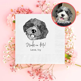 Guardanapo De Papel Desenho Personalizado à Mão de Cão Bordoodle