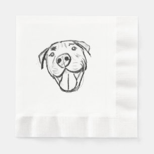 Guardanapo De Papel desenho pitbull simples amantes de cães preto bran