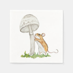 Guardanapo De Papel Desenho realista de um rato de campo engraçado e c