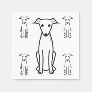Guardanapo De Papel Desenhos animados do cão do galgo italiano