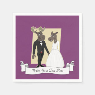 Guardanapo De Papel Desenhos animados engraçados do casamento dos