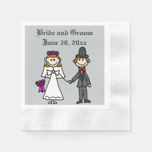 Guardanapo De Papel Desenhos animados engraçados do casamento dos