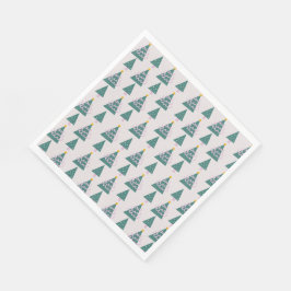 Guardanapo De Papel Desenhos de Árvores Fofas Rosa Verde