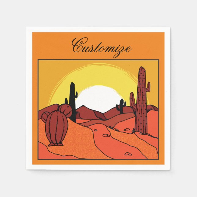 Guardanapo De Papel Desert Cactus Sunset Thunder_Cove (Frente)