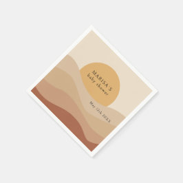 Guardanapo De Papel Deserto Chic Boho Terroso Bem-vindo ao Chá de Bebê