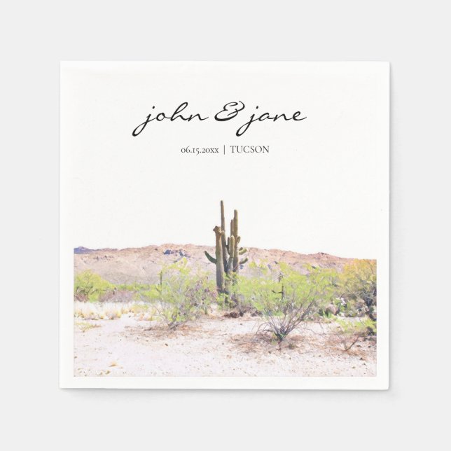 Guardanapo De Papel Deserto de Arizona Tuscon Personalizado Napkins (Frente)
