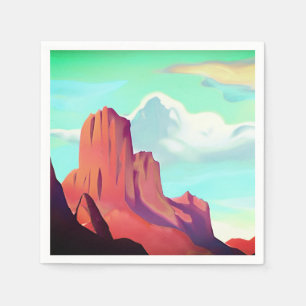 Guardanapo De Papel Deserto do Sudoeste com Montanhas Arte Minimalista