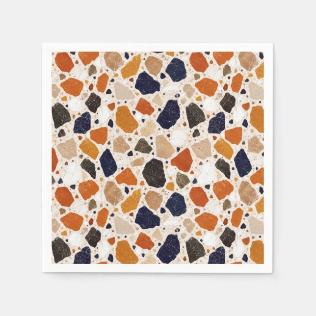 Guardanapo De Papel Design Abstrato de Terrazzo Mediterrâneo (Frente)