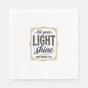 Guardanapo De Papel Design Cristão Deixe Sua Luz Brilhar Mateus 5_16