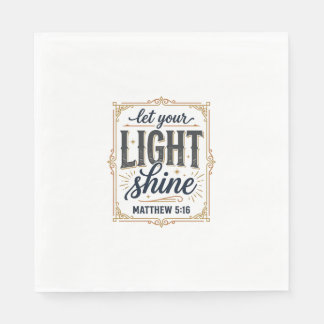 Guardanapo De Papel Design Cristão Deixe Sua Luz Brilhar Mateus 5_16