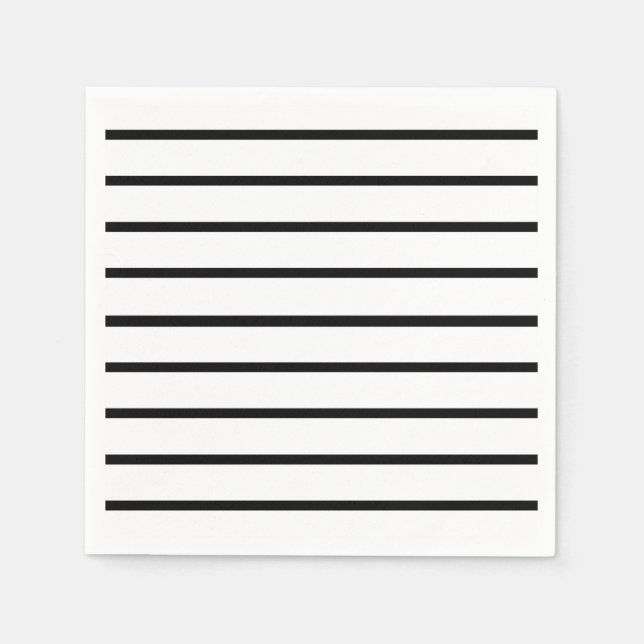 Guardanapo De Papel Design das faixas brancas e pretas (Frente)