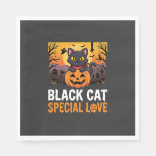 Guardanapo De Papel Design de Abóbora de Amor Especial de Gato Preto d