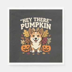 Guardanapo De Papel Design de Abóbora Olá da Corgi no Halloween
