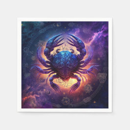 Guardanapo De Papel Design de Aquarela com Sinal Zodiac do cancer