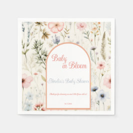 Guardanapo De Papel Design de Arco Floral Bebê em Chá de fraldas Bloqu