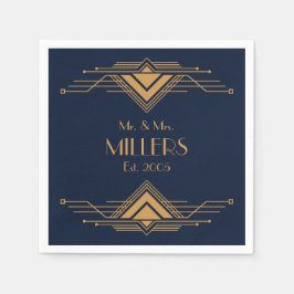 Guardanapo De Papel Design de Arte Geométrica do Ouro Elegante