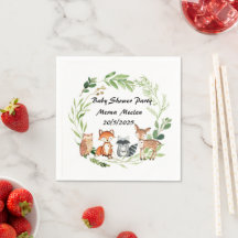 design de baby shower de animal da floresta