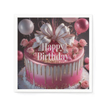 Design de Bolo de Aniversário Rosa e Dourado Elega