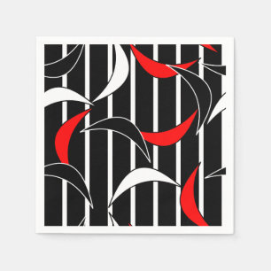 Guardanapo De Papel Design de Boomerang Abstrato, vermelho, preto e br