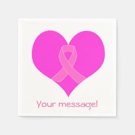 Guardanapo De Papel Design de Caridade do Cancer de Coração e Fita