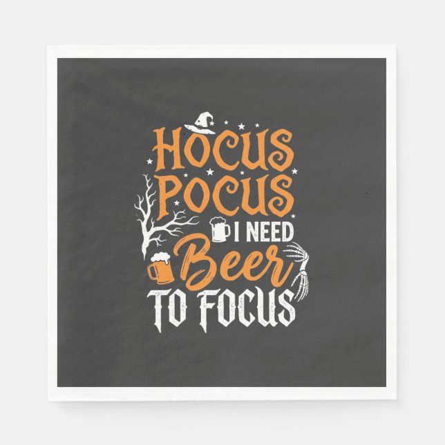 Guardanapo De Papel Design de cerveja Hocus Pocus de Halloween_1 (Frente)