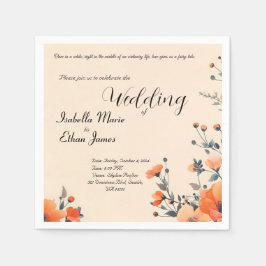Guardanapo De Papel Design de convite romântico floral suave