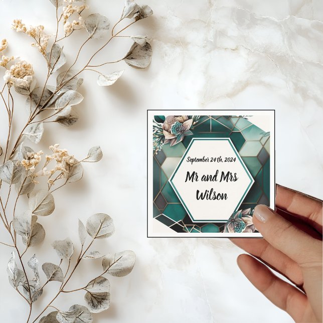 Guardanapo De Papel Design de Coquetel Geométrico Moderno Napkin (Criador carregado)