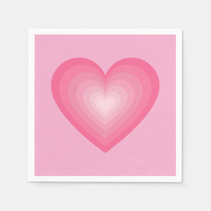 Guardanapo De Papel Design de Coração Rosa Gradiente - Sinal de Amor R