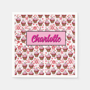 Guardanapo De Papel Design de Cupcake Kawaii - Ilustração de Deserto B