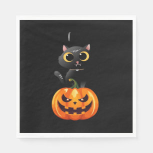 Guardanapo De Papel Design de Dia das Bruxas de Gato Negro - Arte de A