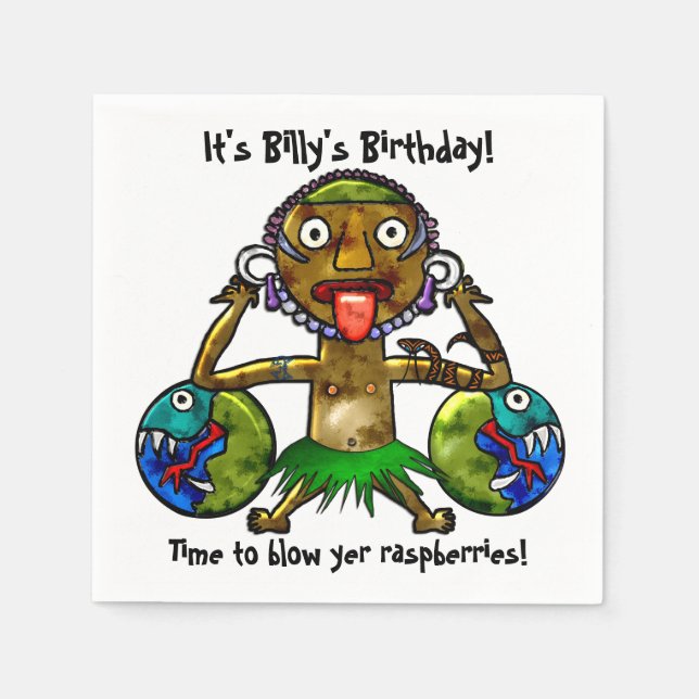 Guardanapo De Papel Design de Engraçado do Partido Tiki (Personalizado (Frente)