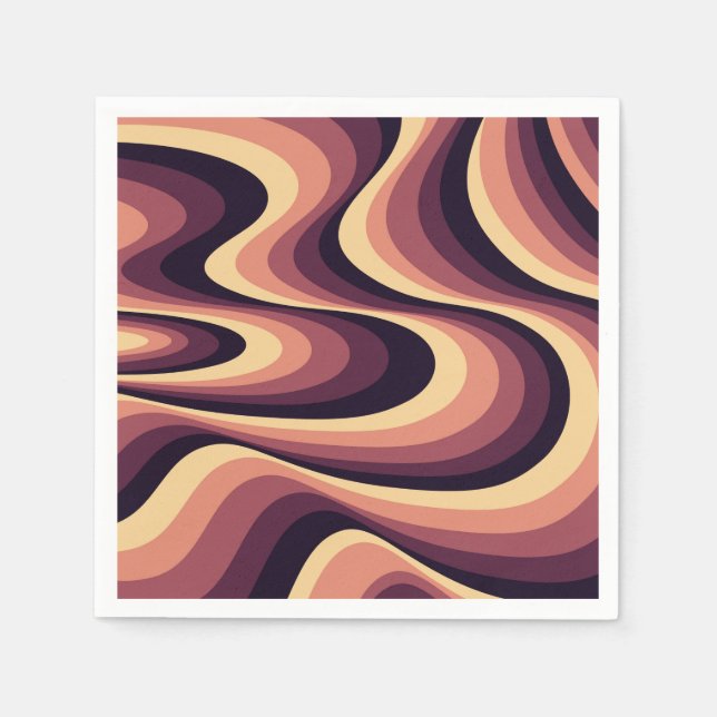 Guardanapo De Papel Design de espiral abstrato púrpura, rosa e bege (Frente)