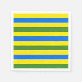 Guardanapo De Papel Design de faixas verdes e amarelas azuis