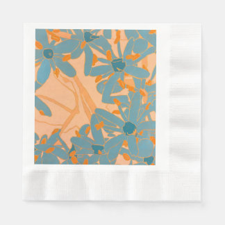 Guardanapo De Papel Design de Folha Contemporâneo em Pêssego