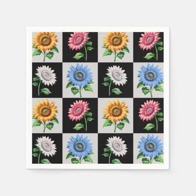 Guardanapo De Papel Design de girassol multicolorido com controlo (Frente)