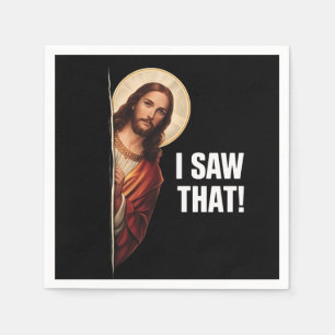 Guardanapo De Papel Design de meme cristão engraçado de Jesus "Eu Vi I