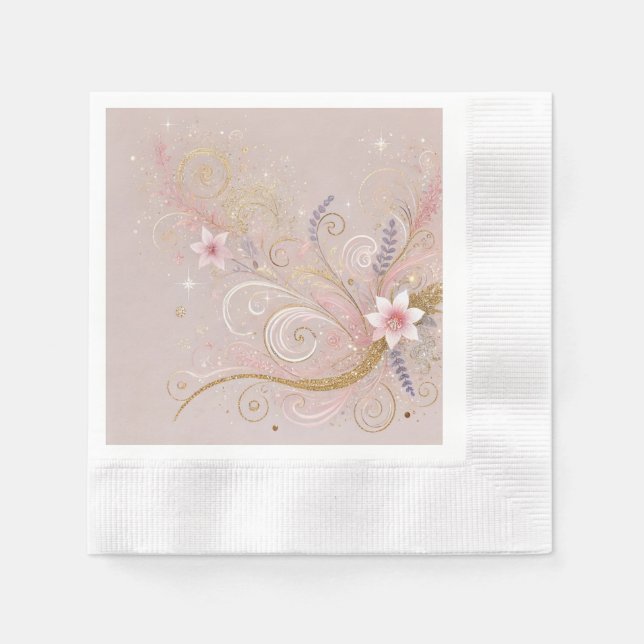 Guardanapo De Papel Design de Motif Floral Shade Pastel (Frente)