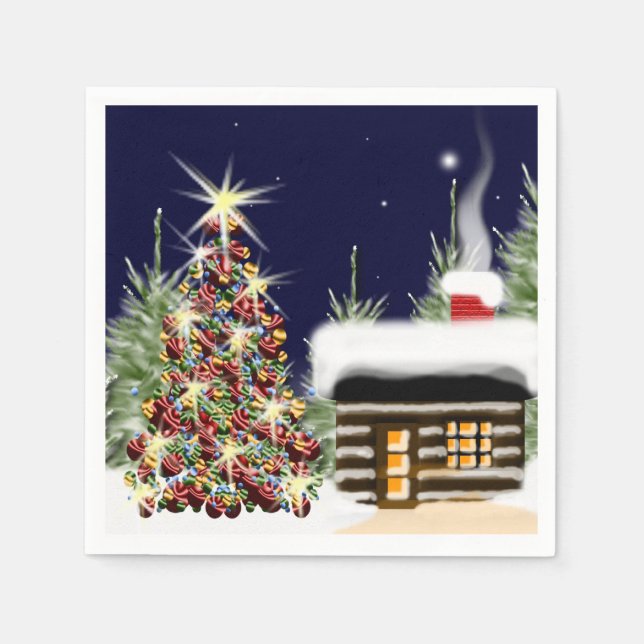 Guardanapo De Papel Design de Natal Cozy Cabin Holiday (Frente)