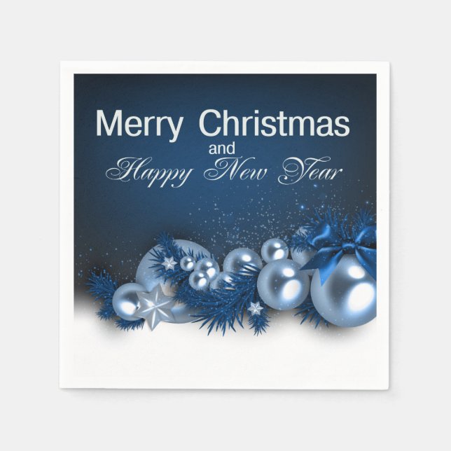 Guardanapo De Papel Design de Natal - Pearl Azul 1 (Frente)