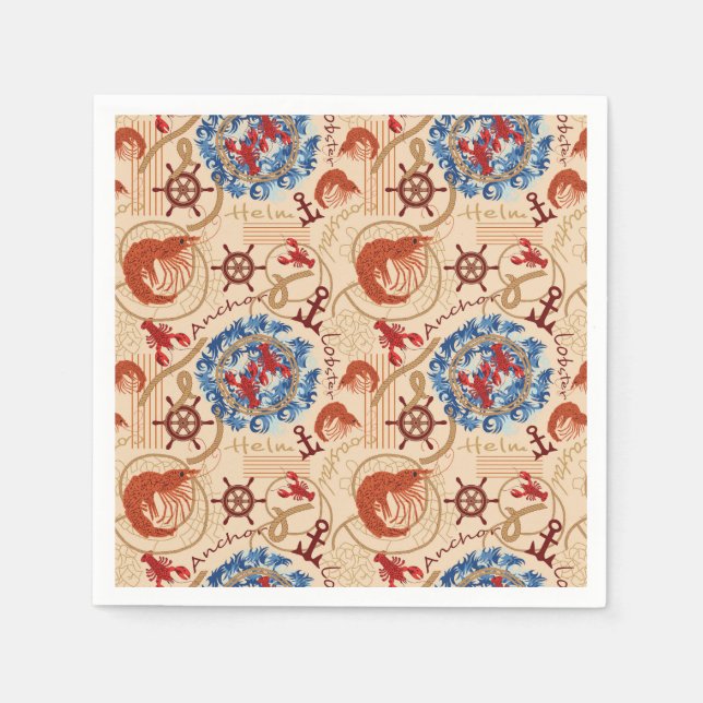 Guardanapo De Papel Design de núcleo do Crustáceo (Frente)