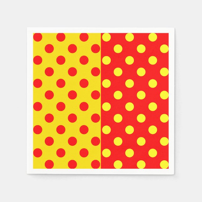 Guardanapo De Papel Design de Padrão de Bolinhas Amarelo Metade (Frente)