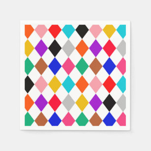 Guardanapo De Papel Design de Padrão de Ouros de Harlequin Multicolor