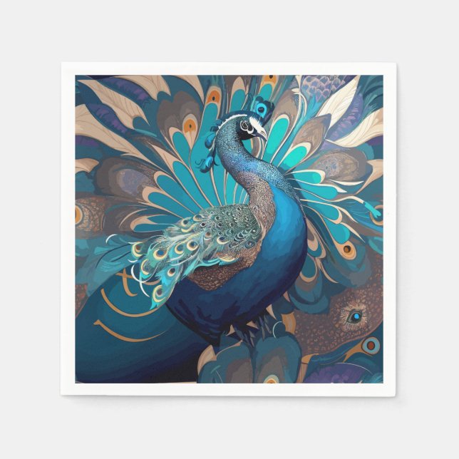 Guardanapo De Papel design de pavão (Frente)