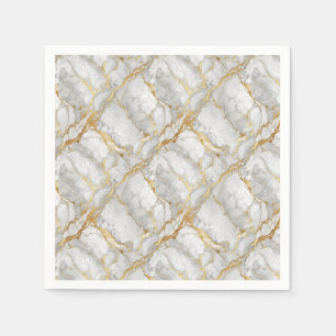 Guardanapo De Papel Design de Pedra de Mármore Branco Veia Dourada Lux