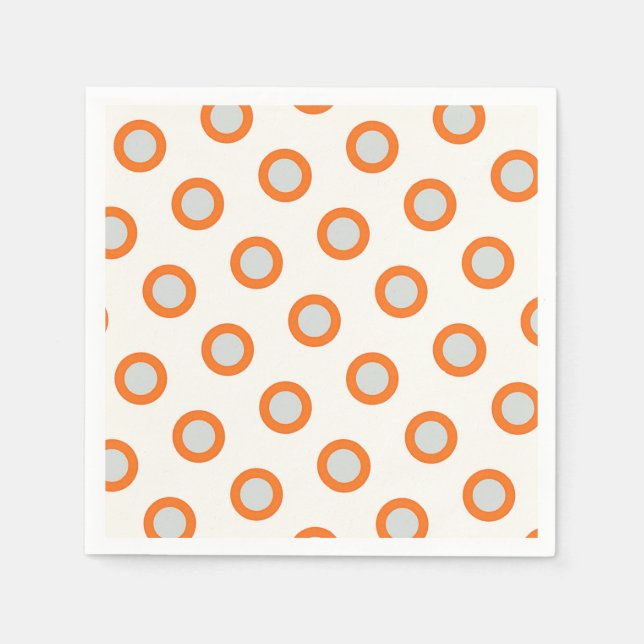 Guardanapo De Papel Design de Retro do Círculo Laranja (Frente)