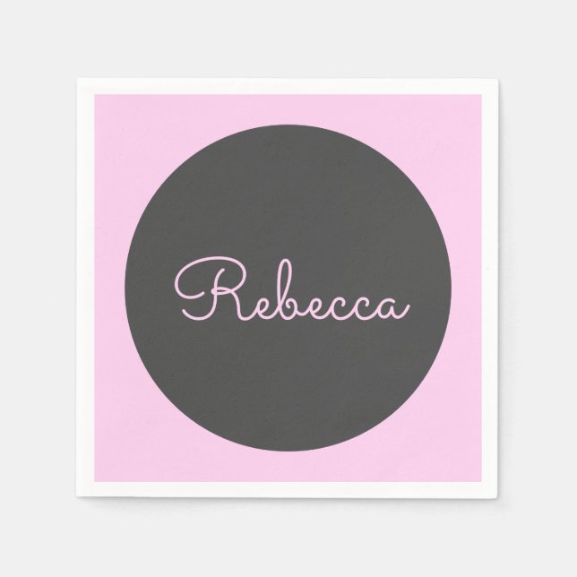 Guardanapo De Papel Design de Script Retromoderno Rosa legal Editável (Frente)