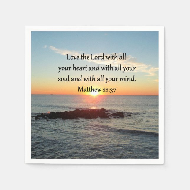 Guardanapo De Papel Design DE SCRIPTURE SUNRISE DE MATTHEW 22:37 PACÍF (Frente)